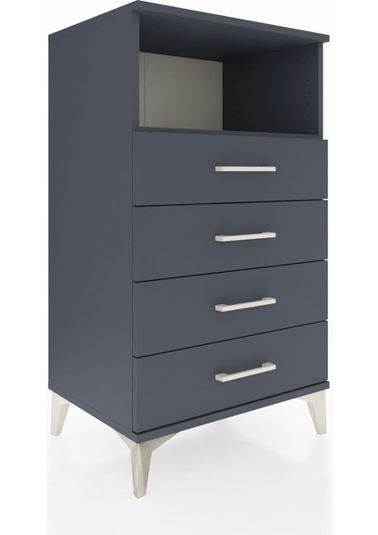 Hyperion Komodin Tek Raflı 4 Çekmeceli 60X44X106 Antrasit-Antrasit fiyatları