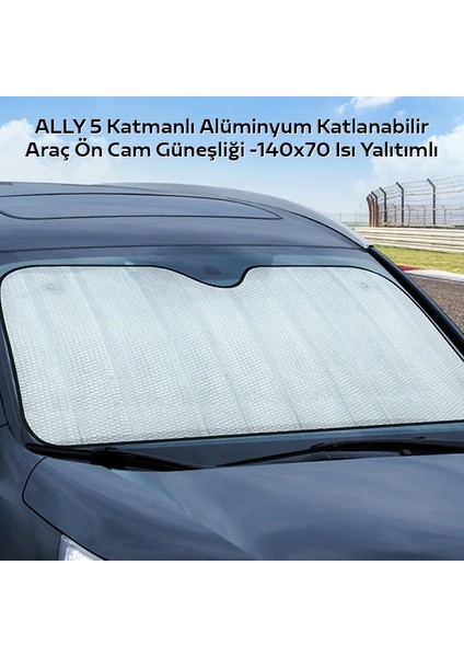 Ally 5 Katmanlı Alüminyum Katlanabilir Araç Ön Cam Güneşliği -140X70 Isı YALITIMLI-(1903) modelleri