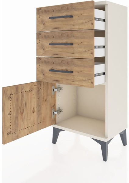 Arges Komodin 3 Çekmeceli Tek Kapaklı 44X30X96 Aytaşı-Çam fırsatları