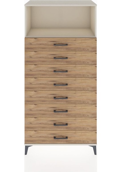 Hyperion Dolap Tek Raflı 8 Çekmeceli 88X44X182 Aytaşı-Çam