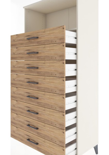 Hyperion Dolap Tek Raflı 8 Çekmeceli 88X44X182 Aytaşı-Çam indirimleri