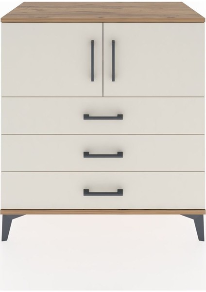 Hyperion Şifonyer 2 Raflı 3 Çekmeceli 2 Kapaklı 88X44X96 Çam-Aytaşı