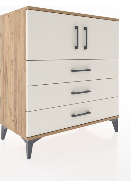 Hyperion Şifonyer 2 Raflı 3 Çekmeceli 2 Kapaklı 88X44X96 Çam-Aytaşı fiyatları