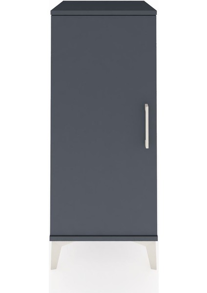 Hyperion Komodin 2 Raflı Tek Kapaklı 44X44X106 Antrasit-Antrasit