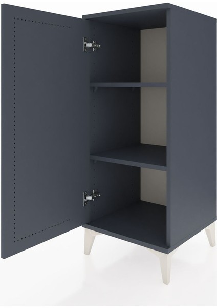 Hyperion Komodin 2 Raflı Tek Kapaklı 44X44X106 Antrasit-Antrasit fırsatları