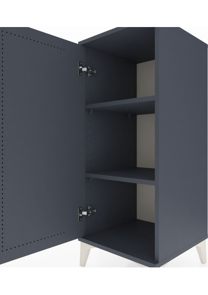 Hyperion Komodin 2 Raflı Tek Kapaklı 44X44X106 Antrasit-Antrasit indirimleri