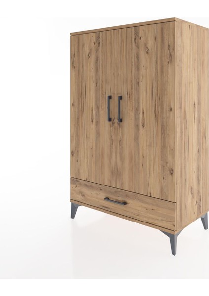 Hyperion Dolap 3 Raflı Tek Çekmeceli 2 Kapaklı 88X44X134 Çam-Çam modelleri