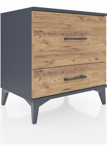 Hyperion Komodin 2 Çekmeceli 60X44X64 Antrasit-Çam fiyatları