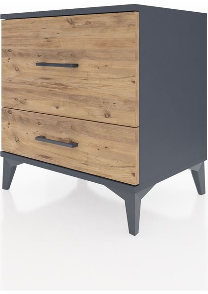 Hyperion Komodin 2 Çekmeceli 60X44X64 Antrasit-Çam modelleri