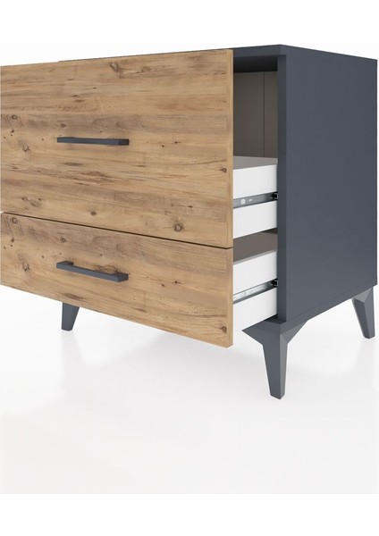 Hyperion Komodin 2 Çekmeceli 60X44X64 Antrasit-Çam fırsatları