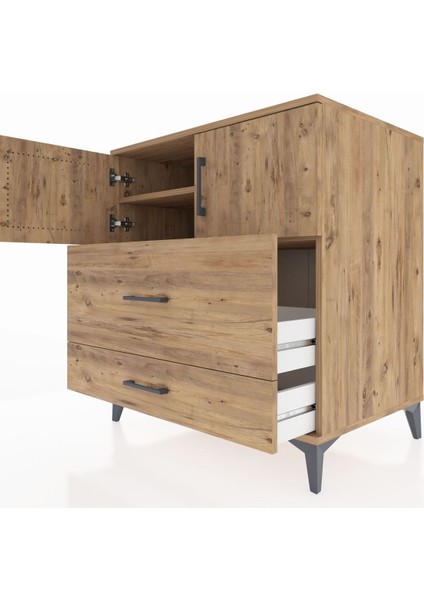 Kronos Şifonyer 2 Raflı 2 Çekmeceli 2 Kapaklı 88X59X96 Çam-Çam indirimleri