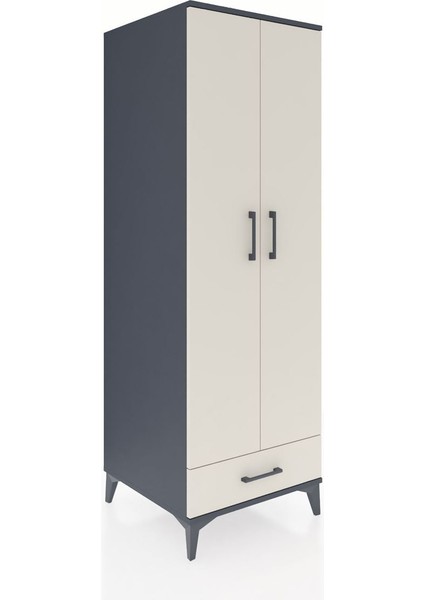 Kronos Dolap 2 Raflı Tek Çekmeceli Tek Askılı 60X59X182 Antrasit-Aytaşı fiyatları