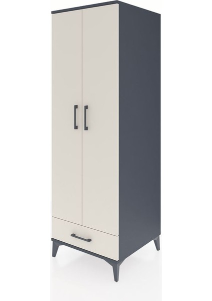 Kronos Dolap 2 Raflı Tek Çekmeceli Tek Askılı 60X59X182 Antrasit-Aytaşı modelleri