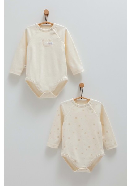 Cute Bear Ikili Çıtçıtlı Body - Caramell - BE1463 - Bej - 12 - 18 Ay - BE1463-BEJ-12 - 18 Ay Bej