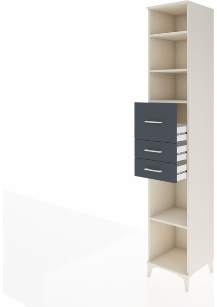 Hyperion Dolap 4 Raflı 3 Çekmeceli 44X44X243 Aytaşı-Antrasit fırsatları