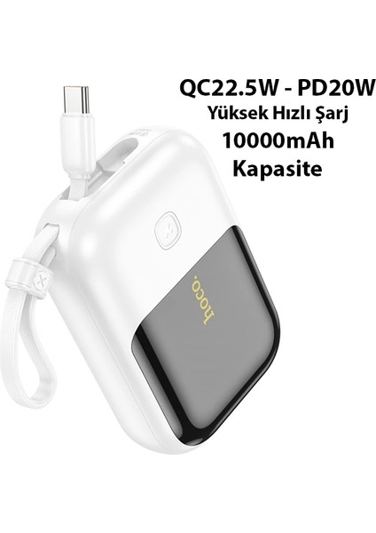 Hoco Q20 Fountain 10000MAH 22.5W+PD20W Dijital Göstergeli Kablolu POWERBANK-(1903) fırsatları