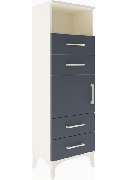 Arges Dolap 2 Raflı 4 Çekmeceli Tek Kapaklı 44X30X134 Aytaşı-Antrasit fiyatları