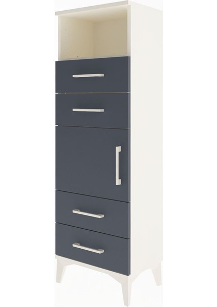 Arges Dolap 2 Raflı 4 Çekmeceli Tek Kapaklı 44X30X134 Aytaşı-Antrasit modelleri