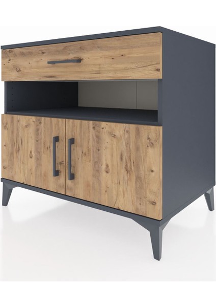 Kronos Şifonyer 2 Raflı Tek Çekmeceli 2 Kapaklı 88X59X80 Antrasit-Çam modelleri