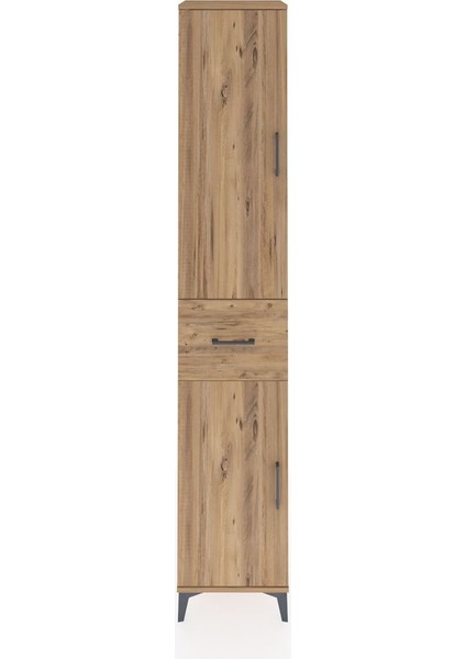 Hyperion Dolap 6 Raflı Tek Çekmeceli 2 Kapaklı 44X44X243 Çam-Çam