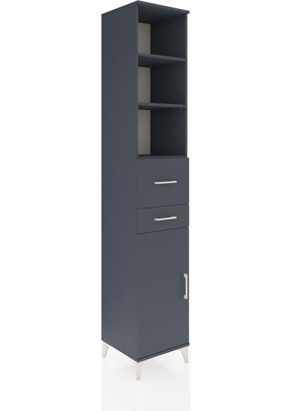 Hyperion Dolap 4 Raflı 2 Çekmeceli Tek Kapaklı 44X44X243 Antrasit-Antrasit fiyatları