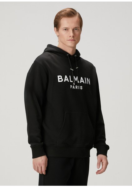 Siyah Kapüşonlu Organik Pamuk Sweatshirt modelleri