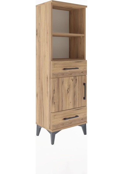 Arges Dolap 3 Raflı 2 Çekmeceli Tek Kapaklı 44X30X134 Çam-Çam fiyatları