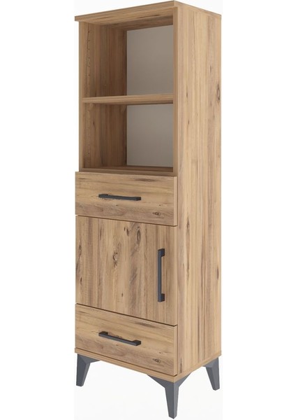 Arges Dolap 3 Raflı 2 Çekmeceli Tek Kapaklı 44X30X134 Çam-Çam modelleri