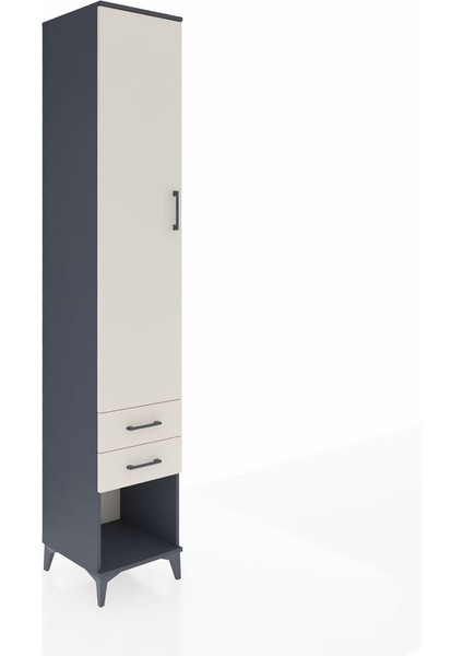 Hyperion Dolap 3 Raflı 2 Çekmeceli Tek Askılı 44X44X243 Antrasit-Aytaşı fiyatları