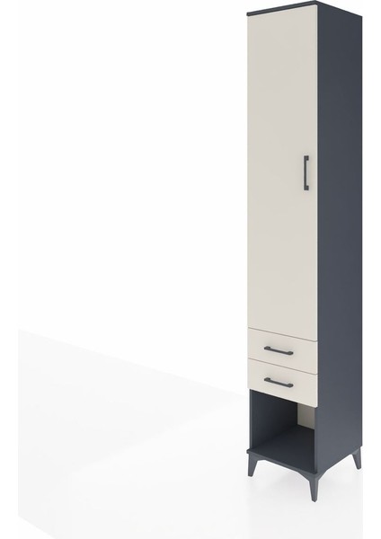 Hyperion Dolap 3 Raflı 2 Çekmeceli Tek Askılı 44X44X243 Antrasit-Aytaşı modelleri