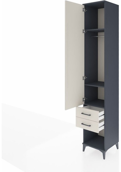 Hyperion Dolap 3 Raflı 2 Çekmeceli Tek Askılı 44X44X243 Antrasit-Aytaşı fırsatları
