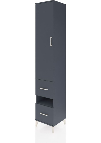 Hyperion Dolap 3 Raflı 2 Çekmeceli Tek Askılı 44X44X243 Antrasit-Antrasit modelleri