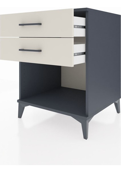 Kronos Komodin 2 Çekmeceli 60X59X80 Antrasit-Aytaşı fırsatları