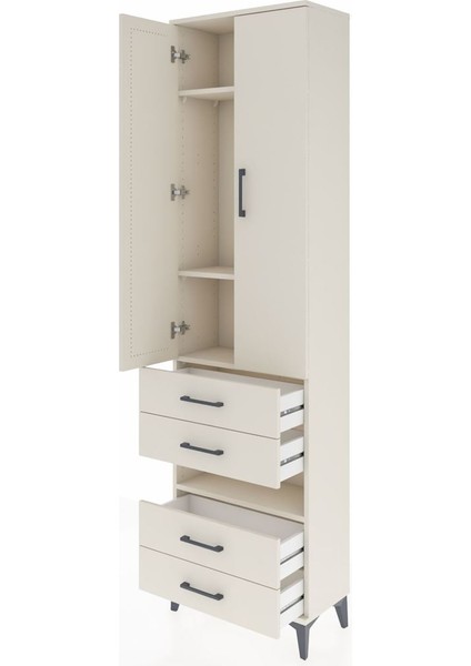 Arges Dolap 4 Raflı 4 Çekmeceli 2 Kapaklı 60X30X221 Aytaşı-Aytaşı fırsatları