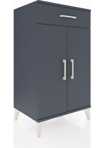 Hyperion Komodin 2 Raflı Tek Çekmeceli 2 Kapaklı 60X44X106 Antrasit-Antrasit fiyatları