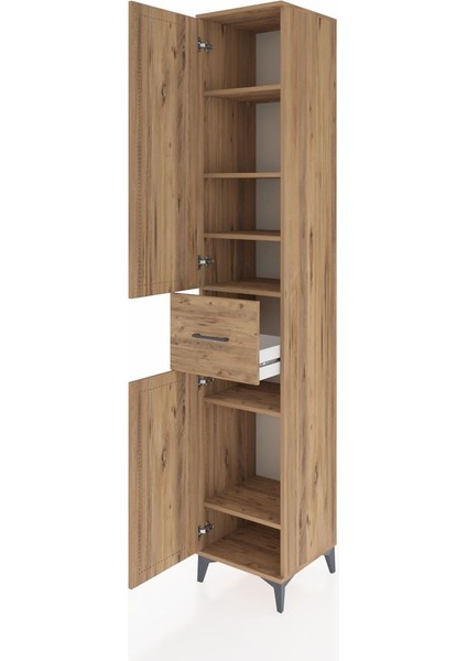 Hyperion Dolap 6 Raflı Tek Çekmeceli 2 Kapaklı 44X44X243 Çam-Çam fırsatları