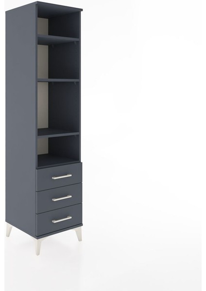 Hyperion Dolap 4 Raflı 3 Çekmeceli 44X44X182 Antrasit-Antrasit fiyatları