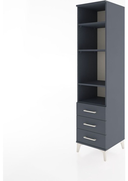 Hyperion Dolap 4 Raflı 3 Çekmeceli 44X44X182 Antrasit-Antrasit modelleri