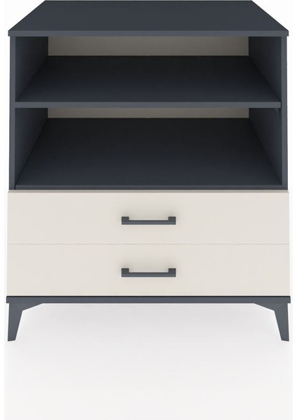 Kronos Şifonyer 2 Raflı 2 Çekmeceli 88X59X96 Antrasit-Aytaşı