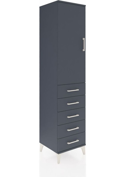 Hyperion Dolap 3 Raflı 5 Çekmeceli Tek Kapaklı 44X44X195 Antrasit-Antrasit fiyatları