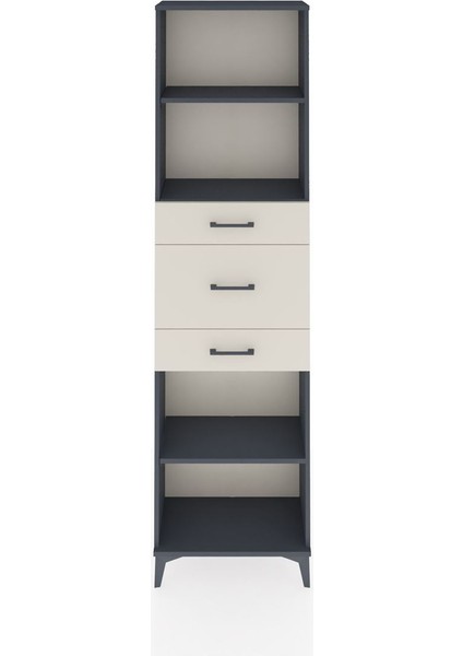 Arges Dolap 3 Raflı 3 Çekmeceli 60X30X221 Antrasit-Aytaşı