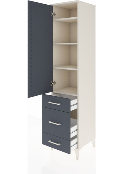 Hyperion Dolap 4 Raflı 3 Çekmeceli Tek Kapaklı 44X44X195 Aytaşı-Antrasit fırsatları