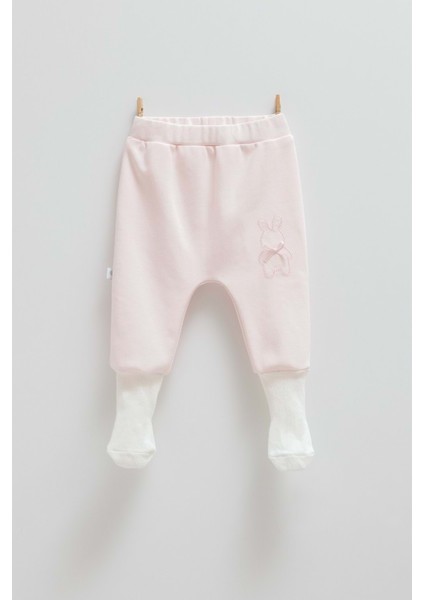 Cute Rabbıt Çoraplı Bebek Pantolon - Caramell - APK1484 - Pembe - 1 - 3 Ay - APK1484-PEMBE-1 - 3 Ay Pembe
