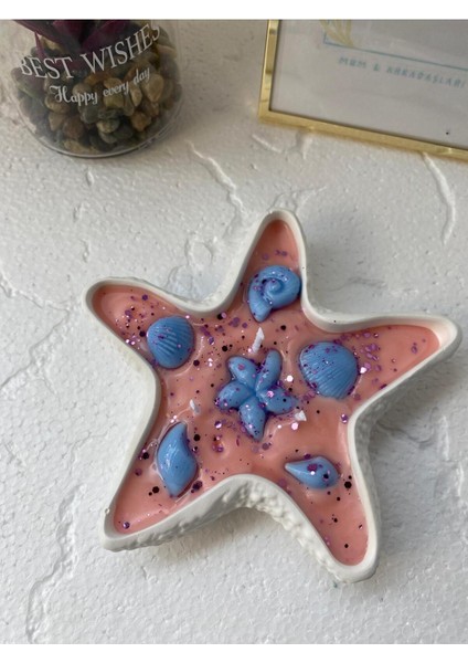 Deniz Yıldızı Dekoratif Tabaklı Kokulu ve Işıltılı Konsept Mum fiyatları