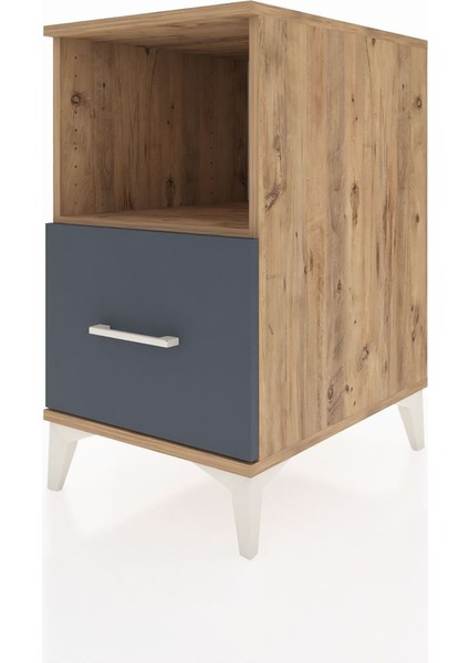 Kronos Komodin Tek Raflı Tek Çekmeceli 44X59X80 Çam-Antrasit modelleri