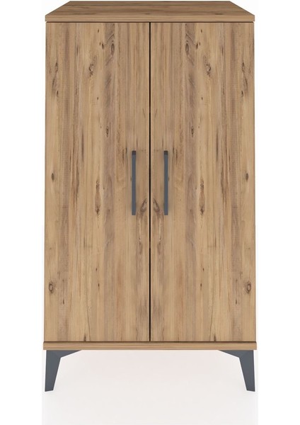 Hyperion Komodin 2 Raflı 2 Kapaklı 60X44X106 Çam-Çam