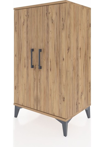 Hyperion Komodin 2 Raflı 2 Kapaklı 60X44X106 Çam-Çam modelleri