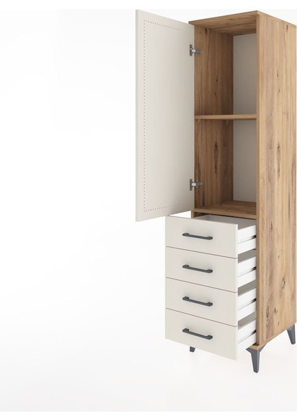 Hyperion Dolap 2 Raflı 4 Çekmeceli Tek Kapaklı 44X44X182 Çam-Aytaşı fırsatları