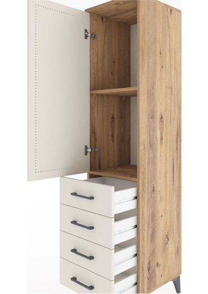 Hyperion Dolap 2 Raflı 4 Çekmeceli Tek Kapaklı 44X44X182 Çam-Aytaşı indirimleri