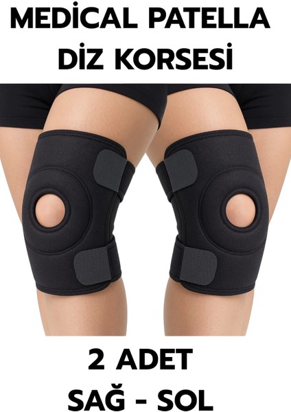 Medical Patella Destekli Diz Korsesi Ikili Sağ Sol Çapraz Bağ Menisküs Ağrısı Için Sporcu Dizlik
